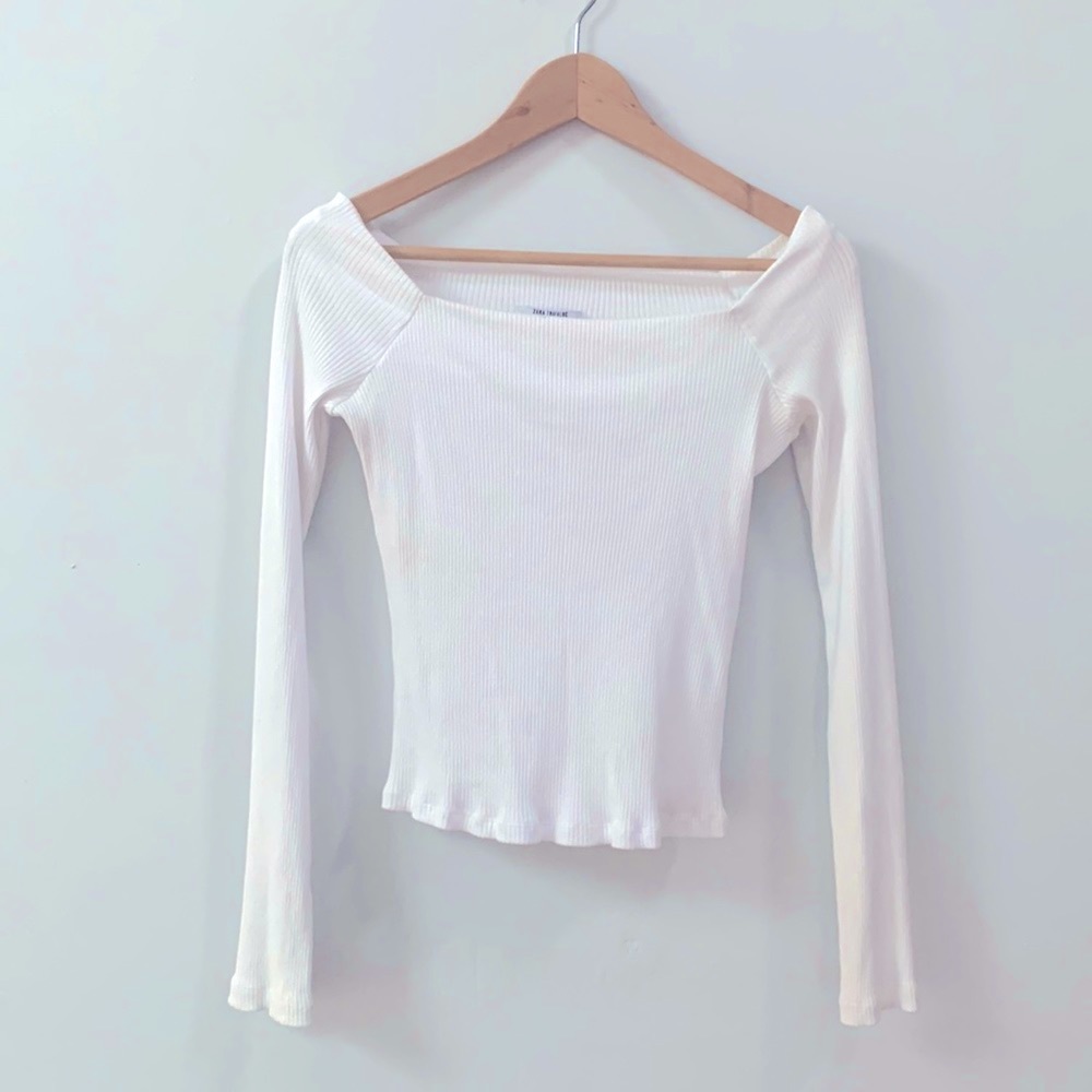 Zara Off the Shoulder Long Sleeve Top